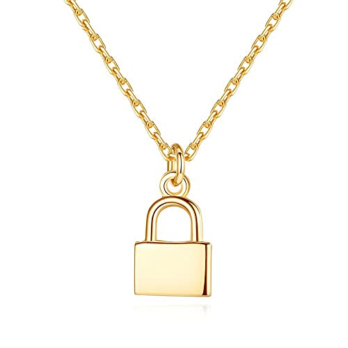 Collier à pendentif petite serrure en métal épuré pour création de bijoux uniques