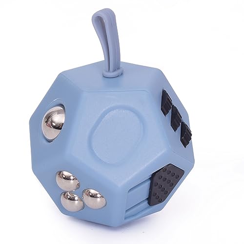 Small Fidget Toys,12 Sided Fidget Toys,Mini Cube Toys Relief Stress,Autism and Anxiety Depression Anti for Kids Adults Improve Focus (Grey)