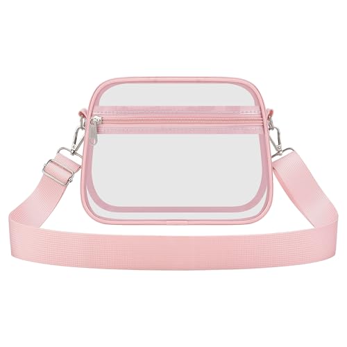Image of Clear Bag for Stadium Events Clear Sports Fan Handbags Purses with Adjustbale Strap for Concerts Festivals Game Day