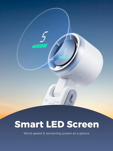 Diveblues Portable Handheld Turbo Fan, 5 Gear Wind, Battery Operated, Up to 12 Working Hours, 3 IN 1 Hand Fan with Air Turbo Tech Cooling Fan for Outdoor Activities, Travel, Working, Silvery white - Image 5