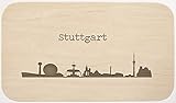 LIEBTASTISCH Frühstücksbrettchen Holz mit Gravur - Stuttgart Motiv Vesperbrett Holzbrettchen - Schneidebrett Jausenbrett - Brettchen für Brotzeit - Brotzeitbrett Geschenkidee