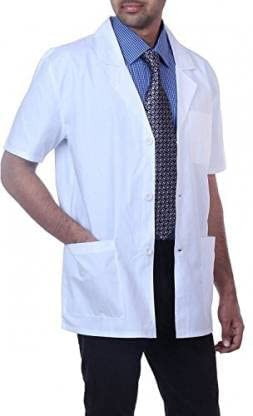 SHAKUNTLA Unisex Doctor Lab Coat Apron Half Sleeves For for Medical Student & Doctors White (XL)-image-25