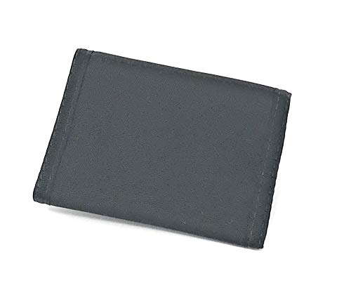 Nylon Bifold Wallet with Zipper Coin Pocket & RFID Blocking Panel. Made in USA (Black) (BLACK)3