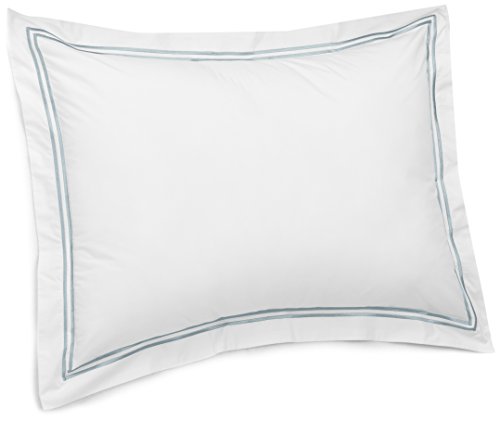 Amazon Brand – Pinzon 400-Thread-Count Hotel Stitch Sham - Standard, Silver Blue Stripes