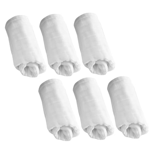6pcs Muslin Burp Cloths Soft Cotton Diapers Wash Cloths for Newborn Boys Reusable Breathable for Showers Daily Use