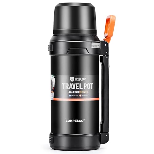 LOKPESCO Insulated Flask for Hot Drink 2L- Large Coffee Thermo Flask, 24 Hrs Hot|Cold, Stainless Steel Hot Water Bottle, Triple-Wall Insulated Oversized Vacuum Bottle, Leak-Proof, BPA-Free