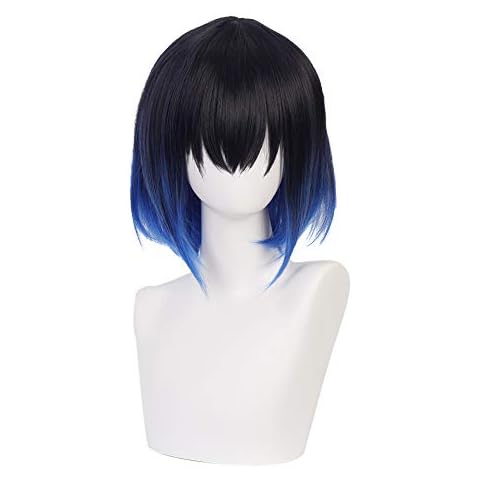 MUZIWIG Anime Cosplay Wig for Demon Slayer Hashibira Inosuke Kimetsu no Yaiba Costume Accessories Synthetic Hair with Free Wig Cap Cover