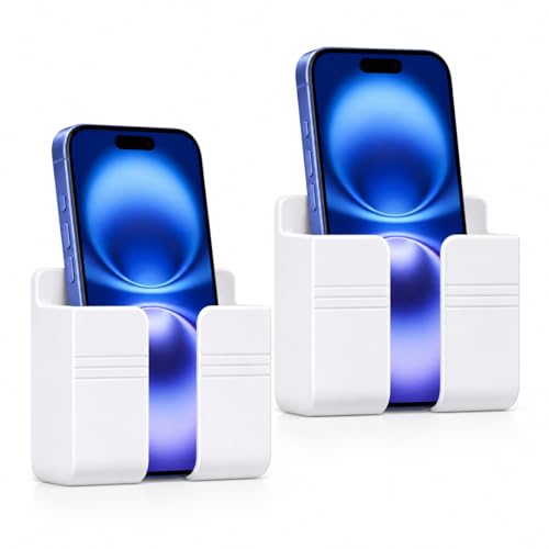 Soporte de pared D1 para teléfono con ranura de carga y adhesivo DECOBAY para mandos