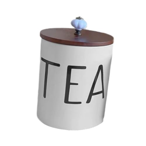 MotiveTech セラミック保存容器 蓋付き キッチン用コーヒーキャニスター, 1.3L 茶色の蓋