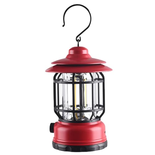 Portable Retro Camping Lantern, Rechargeable Hanging Ultra Bright Led Tent Light, Waterproof Camping Lantern With Rotating Dimmers, For Camping Emergency, Fishing Home Lighting Etc