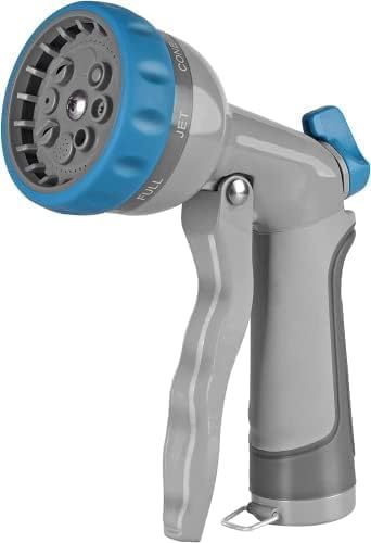 Boquilla de manguera de jardín Boquilla de manguera de manguera con 8 patrones ajustables rociador de manguera de gatillo frontal, boquilla de