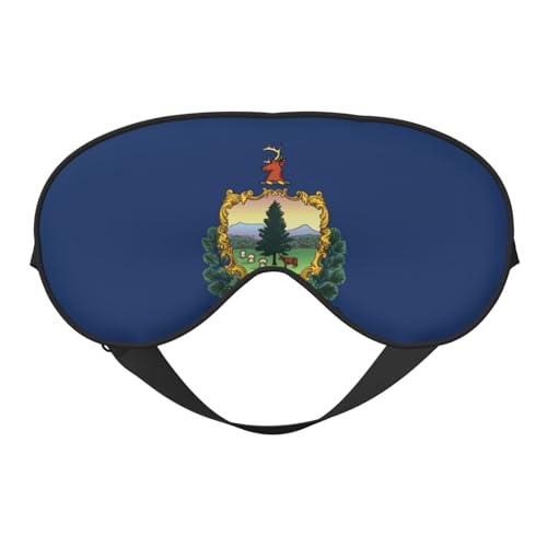 バーモント州旗プリント スリープマスク ナイト目隠し ソフトアイシェードカバー レディース メンズ 旅行 昼寝 瞑想用