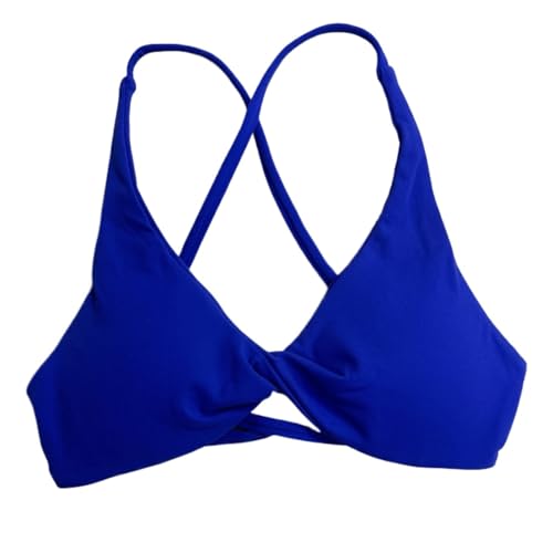 Soutien-gorge de sport bleu royal haut de gamme à effet drapé croisé