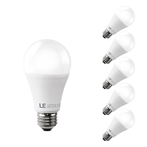 LE 12W A19 E26 LED Bulbs, 75W Incandescent Bulbs Equivalent, Not Dimmable, 1010lm, Warm White, 2700K, 180° Beam Angle, Medium Screw, LED Light Bulbs, Pack of 5 Units