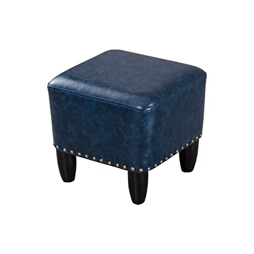 QIaoob Piglio Moderno in Pelle PU, ottomano rettangolo con Gambe in Legno Stabile, Cambio Scarpe Sgabello per la casa Soggiorno Camera da Letto