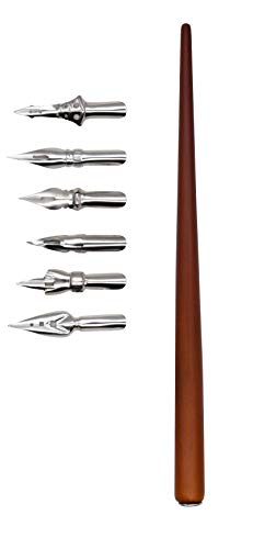 Gullor Rotuladores de caligrafía con 6 plumas, color marrón