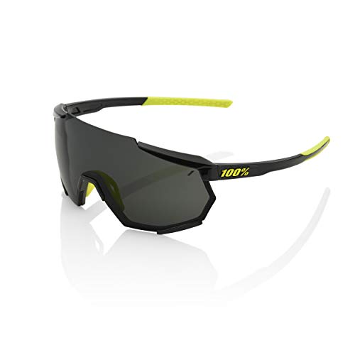 Image of 100% Racetrap Sport Performance Sunglasses - Sport and Cycling Eyewear (Gloss Black - Smoke Lens)