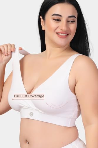 Image of ZELENA Maternity Padded Bra | Removable Cups, Broad Waistband | Soft Stretchable Modal Fabric | Easy Pull Nursing Bra for Pregnancy and Breastfeeding