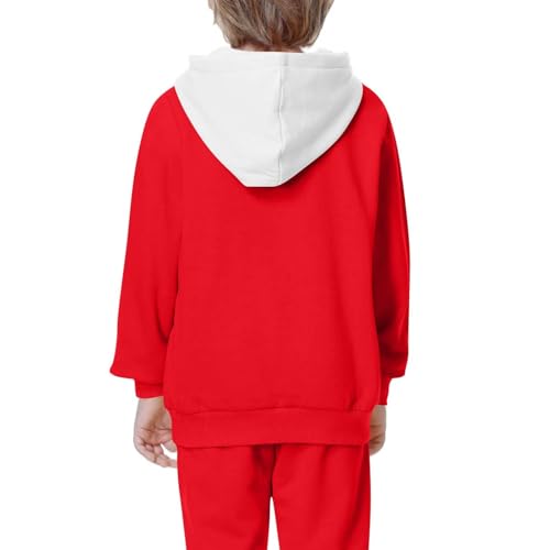 Generico Sudaderas con Capucha Suave Casual Ligero Sudaderas de Manga Larga Otoño Cómoda Niñas Y Niñas Hoodie con Bolsillos Elegante Y2k Sweatshirt Deportivo Streetwear Niña Jersey Invierno, rojo, 13