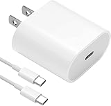 18W USB C Fast Charger for 2021/2020/2018 iPad Pro 12.9 Gen 5/4/3, iPad Pro 11 Gen 2/1, iPad Air 4, iPad Mini 6 Generation 2021, Pixel 4 XL/3, PD Wall Charger with 6.6ft USB C to USB C Charging Cable