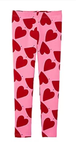 Carter's Toddler Girls Valentine Heart Leggins, Pink/Red, 5T