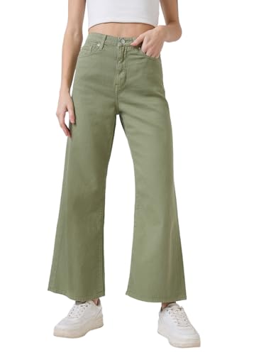 Image of Spykar High Rise Wide-Leg Loose Fit Jeans for Women