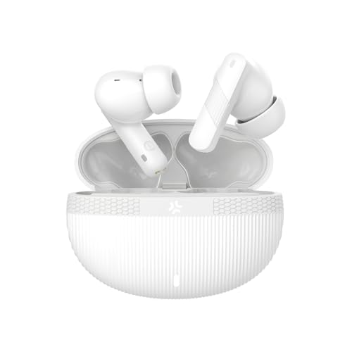 Celly - Auricolari True Wireless con Cancellazione Attiva Rumore (ANC), Microfono HD e Custodia di Ricarica, Colore Bianco
