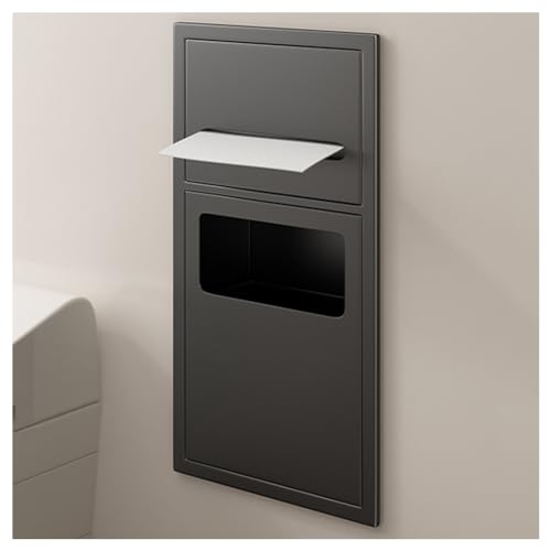 Waterproof Recessed Bathroom Organizer with Trash Can - Stylish Shower Shelf Storage Caddy for Optimized Bathroom Space Easy