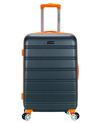 Image of Rockland Santa Fe Hardside Spinner Wheel Luggage, Charcoal, 24 inch Medium, Melbourne Hardside Expandable Luggage With Spinner Wheels