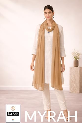 Image of MYRAH Chiffon Solid Casual Daily Use Dupatta For Women's & Girls Length - 2.50 Meter