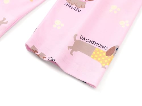 Topgal Comfy Coat Style Pajamas for Girls - Leopard, Cat & Bows Graphic Print Button Down Long Sleeves PJ Set Size 6-184