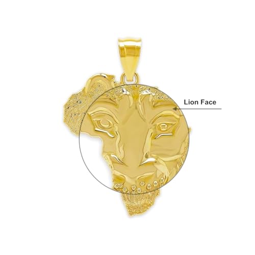 Gold Africa Charm Pendant - 10 Karat Gold - Africa Continent Jewelry4