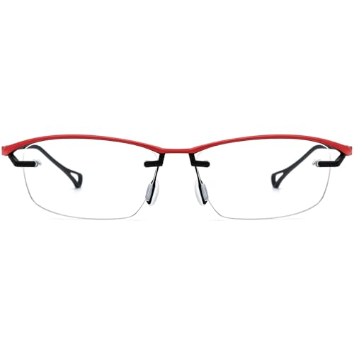 Image of FONEX Pure Titanium Glasses Frame Men Semi Rimless Square Eyeglasses Eyewear DTX416