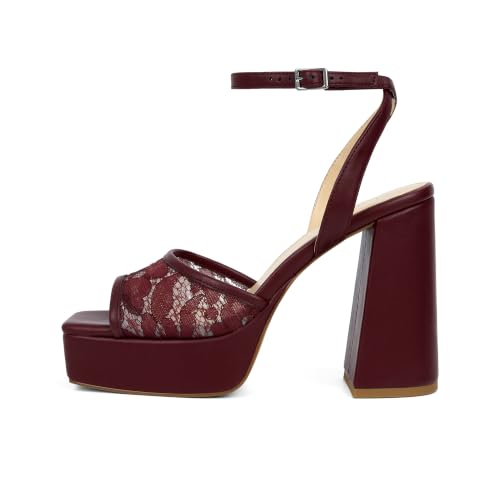 Image of Modatope Platform Heels for Women Chunky Heel Open Toe Ankle Strap Sandals