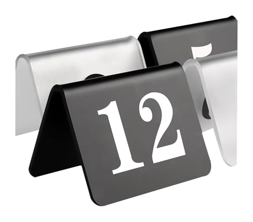 Numéro de table en acrylique double face transparent noir 1 à 50