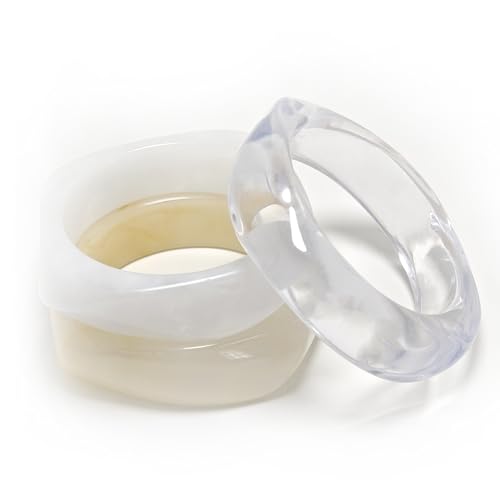 3Pcs Chunky Acrylic Bracelets for Women Large Square Chunky Acrylic Resin Bangle Bracelets Set Jewelry