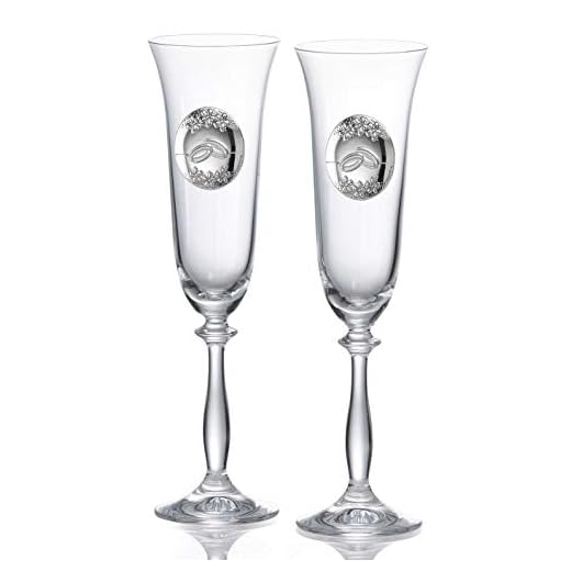 Copas personalizadas para novios en cristal de Bohemia