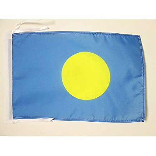 AZ FLAG, Palau Flag, 18'' x 12'', 100% Polyester Palauan Small Banner with Two Cords, Fade Resistant, Vivid Colors, 18x12 in