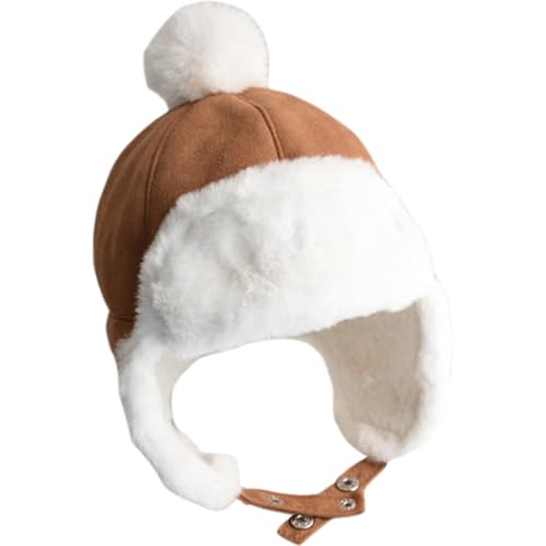 Sombreros para bebés Gcroet ajustables con orejeras de lana de cordero para niños pequeños