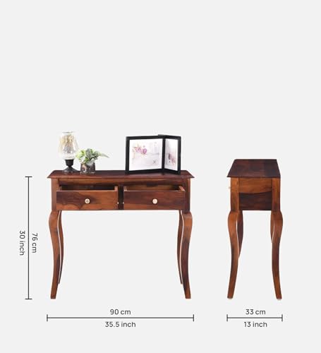 Image of Solid Sheesham Wood Console Table for Living Room Furniture | Hallway Enteryway Console for Home and Office | (Natural Brown Finish-02)