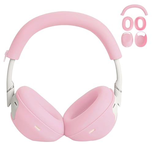 Funda protectora de silicona Adhiper 3 en 1 para auriculares Sony WH-1000XM6: fundas para almohadillas, diadema y copas, lavables y resistentes al sudor - Rosa