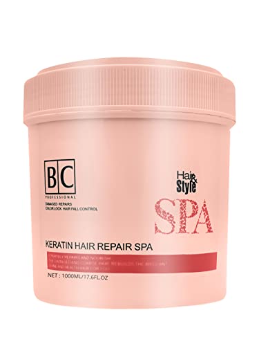 Berina Keratin Hair Repair Spa | Rapid Damage Repairs | Color Lock Hair Fall Control | Rebuilds Health and Shine | (1000gm 35.27 fl oz., Coral Pink)