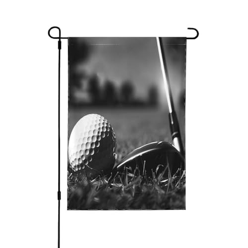 Drapeau de jardin imprimé golf noir et blanc grand format pour extérieur - 2