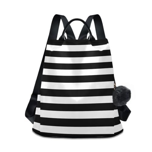 Image of ALAZA Black White Stripes Trips Hiking Camping Rucksack Pack for Women