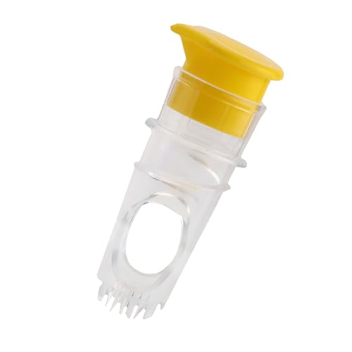 Exprimidor de limón de 2 piezas, exprimidor de limón manual, exprimidor de limas de plástico sin BPA, exprimidor portátil de limón con tapón de rosca y filtro integrado, zumo de limón compacto de la