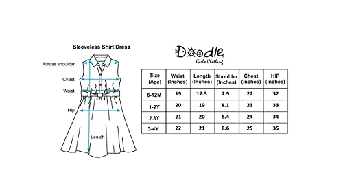 Image of Doodle Dress for Baby Girls| Breathable Frock for Girls| Baby Girl Dress| Knee Length Dress for Girls| Baby Frocks Waist Tie-up| Cap Sleeves Kids Frock| Age 6 Months to 4 Years