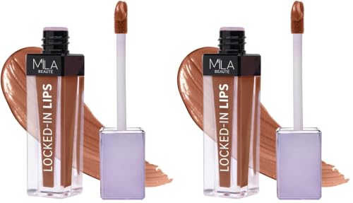 Image of Mila Beaute Locked In Lips Transfer Proof Liquid Lipstick | 12 Hrs Non Transfer | Highly Pigmented and Hydrating | Transfer Proof Formula with Hyaluronic Acid | Smooth Glide Application - (Milk Tea, 4.5 ml)