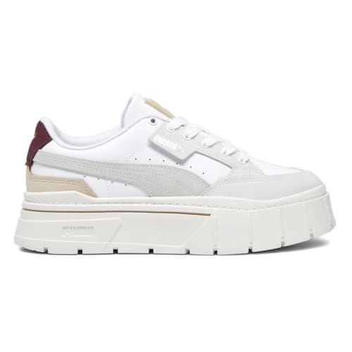 PUMA Womens Mayze Stack Luxe Platform Sneakers Shoes Casual - White