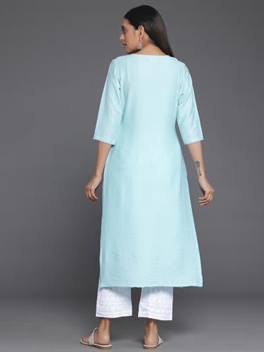Image of Libas Womens Yoke Design Silk Straight Kurta for Women Suit