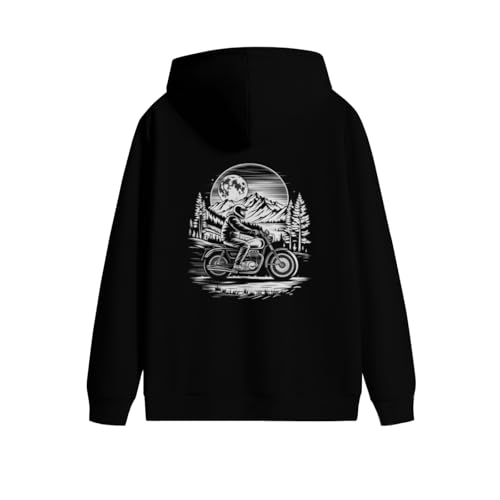 Vintage Ride Motorcycle Wild Sunset Adventure Men Women Lightweight Kangaroo Pocket Hoodie3